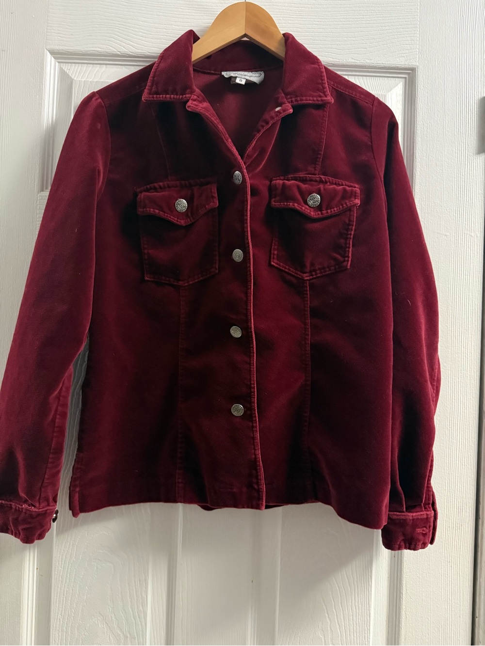 Stonebridge Velvet Utility Button Down Jacket Size 8